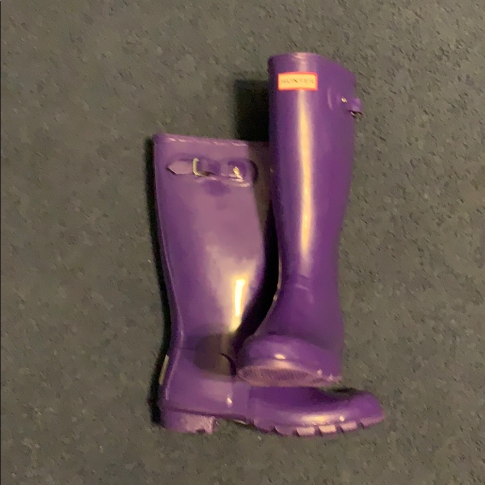 Hunter size 6 tall gloss purple rain boots